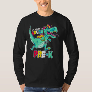 Im Ready To Crush Preschool Comic Style T-Rex Dino T-Shirt