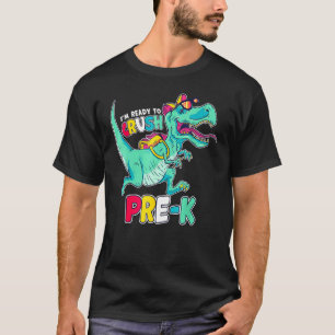 Im Ready To Crush Preschool Comic Style T-Rex Dino T-Shirt