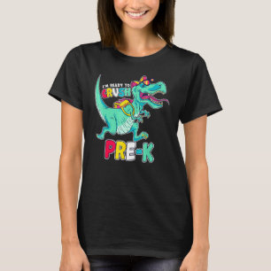 Im Ready To Crush Preschool Comic Style T-Rex Dino T-Shirt