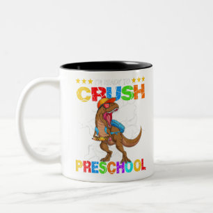I'm Ready To Crush Preschool T Rex Dinosaur Back t Two-Tone Coffee Mug