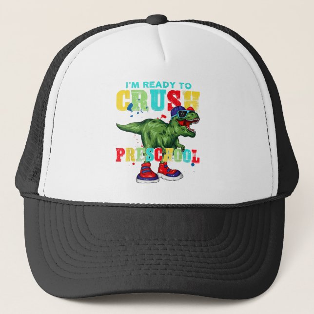 I'm Ready To Crush Second Grade Dinosaur Back To S Trucker Hat (Front)