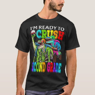 I'm Ready To Crush Second Grade Monster Truck Dino T-Shirt