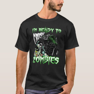 I'm Ready To Crush Zombies For Kids Monster Truck T-Shirt