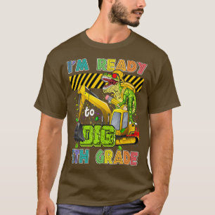 I'm Ready To Dig 5th Grade Back To School Dinosaur T-Shirt