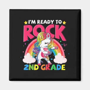 I'm Ready To Rock 2nd Grade Unicorn Girls Back To Magnet