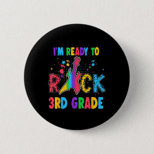 Im Ready To Rock 3rd Grade Guitar Back To School 6 Cm Round Badge