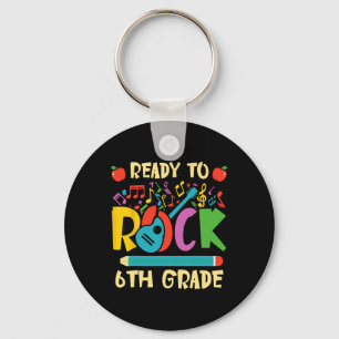 I'm Ready To Rock 6th Grade Guitar Back to School Key Ring