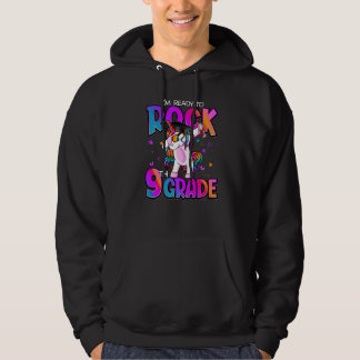 I'm Ready To Rock 9th Grade Unicorn Back To School Hoodie