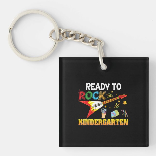 I'm Ready To Rock Kindergarten Back To School Key Ring (Front)