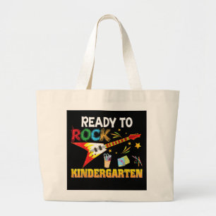I'm Ready To Rock Kindergarten Back To School Large Tote Bag