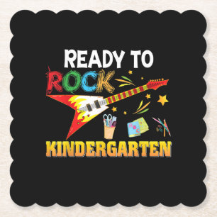 I'm Ready To Rock Kindergarten Back To School Paper Coaster