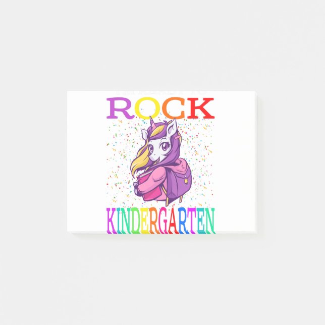 I'm Ready To Rock Kindergarten Back To School Post-it Notes (Front)
