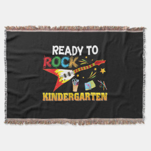 I'm Ready To Rock Kindergarten Back To School Throw Blanket