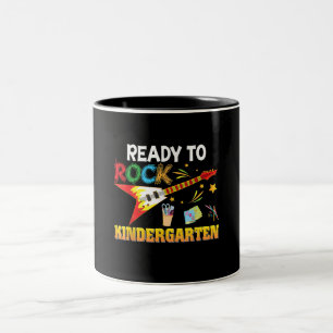 I'm Ready To Rock Kindergarten Back To School Two-Tone Coffee Mug