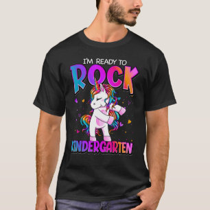I'm Ready To Rock Kindergarten Unicorn Back To Sch T-Shirt