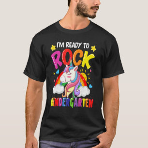I'm Ready To Rock Kindergarten Unicorn Back To Sch T-Shirt