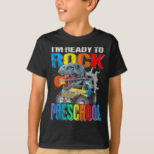 I'm Ready To Rock Preschool Monster Truck Dinosaur T-Shirt