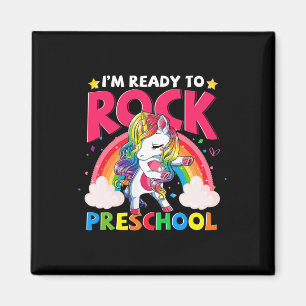 I'm Ready To Rock Preschool Unicorn Girls Back To Magnet
