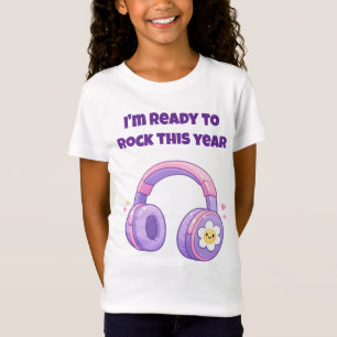 I'm Ready To Rock This Year Cute Smiling Headphone T-Shirt