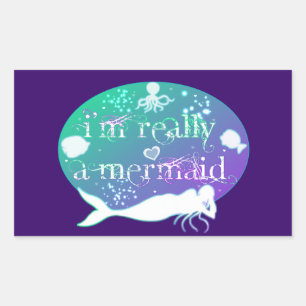 I'm really a mermaid products rectangular sticker