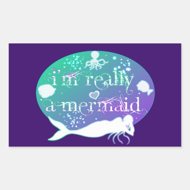 I'm really a mermaid products rectangular sticker (Front)