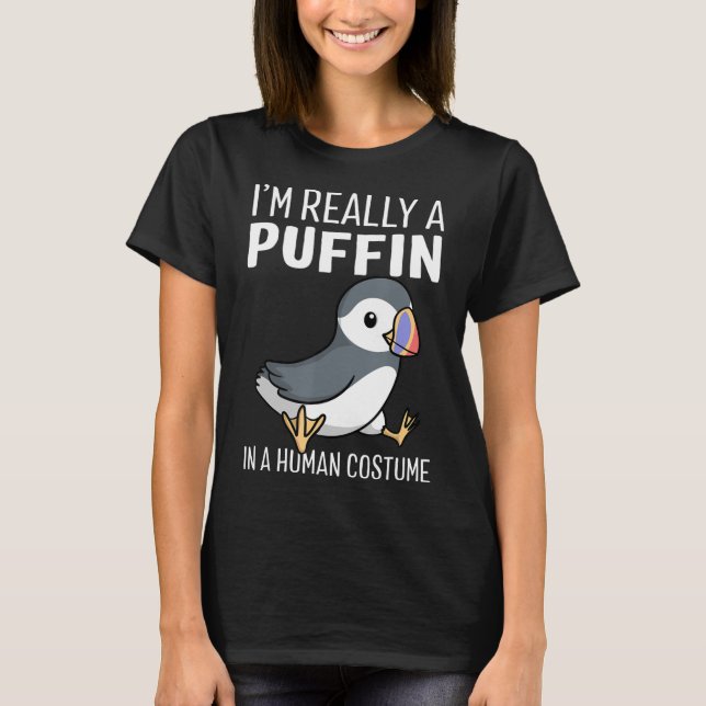 I'm Really A Puffin In A Human Costume Shirt Hallo (Front)