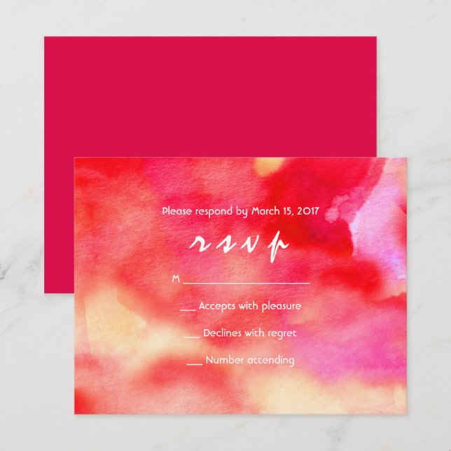 I'M RED WATERCOLOR Bat Mitzvah Invitation (Front/Back)