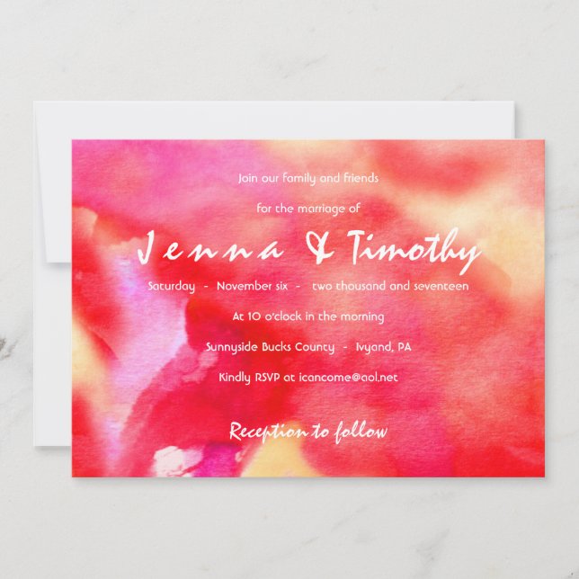 I'M RED WATERCOLOR Wedding Invitation (Front)
