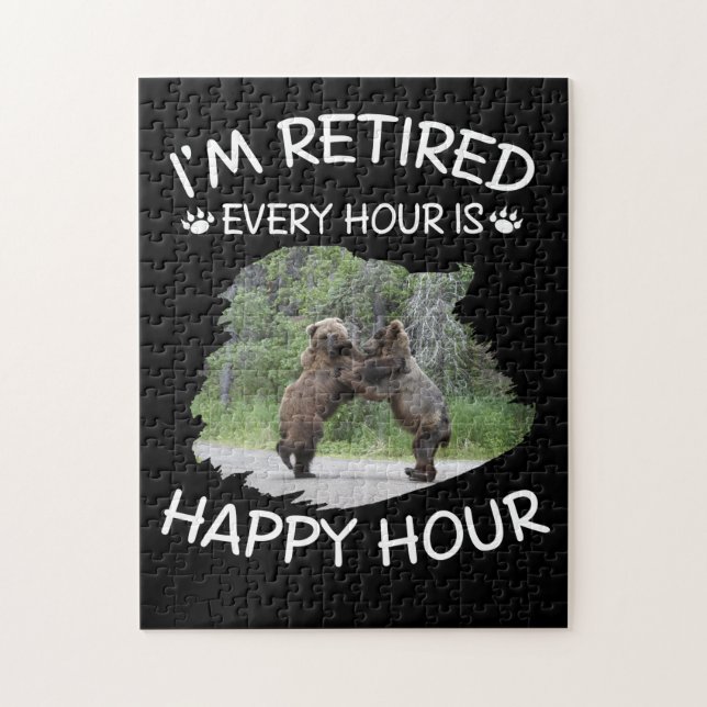 I'm retired every hour is happy hour jigsaw puzzle (Vertical)