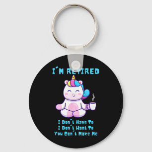 I'm Retired Funny Yoga Unicorn Coffee Retirement G Key Ring