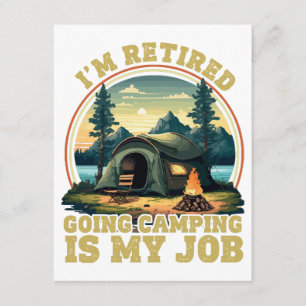 I'm retired going camping enclosure card