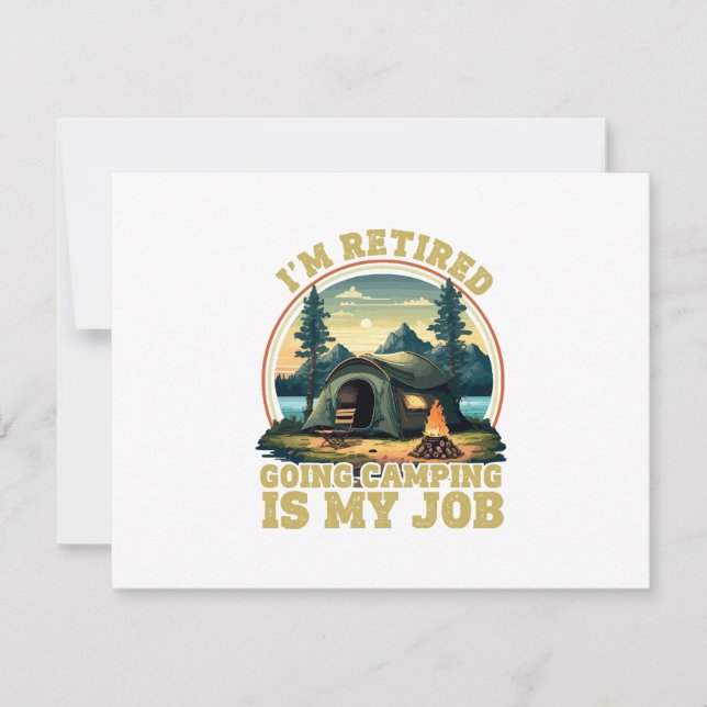 I'm retired going camping  RSVP card (Front)