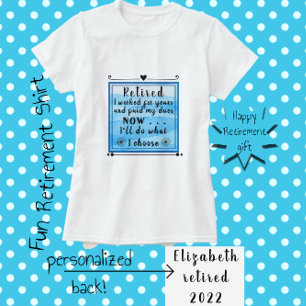 I'm Retired Pretty Blue Watercolor Art T-Shirt