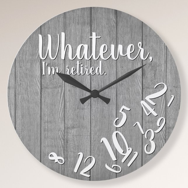 I'm Retired Rustic Wood Funny Retirement Large Clock (I'm Retired Rustic Wood Funny Retirement Large Clock)