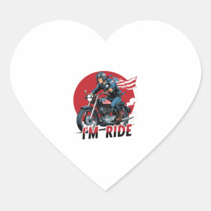 I'M RIDE � Motorcycle Heart Sticker