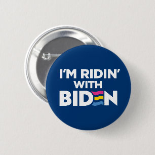 I'm Ridin With Biden 2024 LGBTQ Pansexual 6 Cm Round Badge