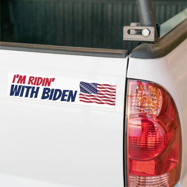 I'm Ridin with Biden Democrats Election 2024  Bumper Sticker (On Truck)