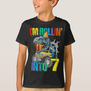 I'm Rollin' into 7 Monster Truck 7th Birthday Shir T-Shirt