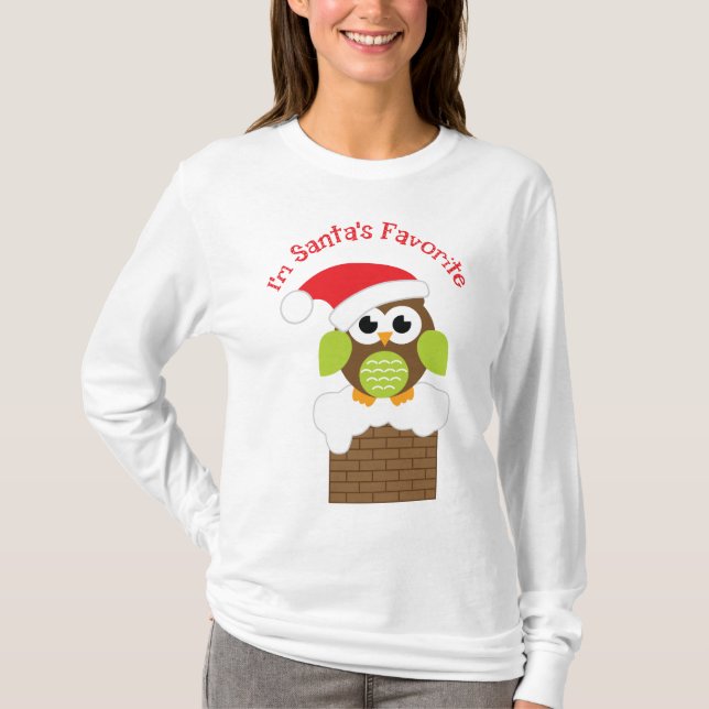 I'm Santa's Favourite Owl T-Shirt (Front)