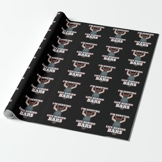 I'm Serving Life Behind Bars Bikers Wrapping Paper (Unrolled)