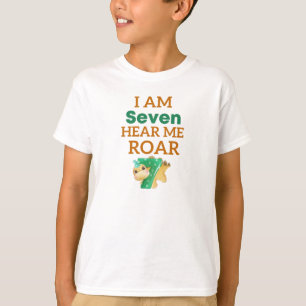I'm Seven Hear Me Roar Birthday kids T-Rex  T-Shirt
