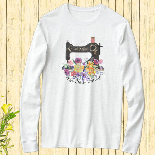 I'm Sew Fancy Floral Vintage Sewing Machine T-Shirt