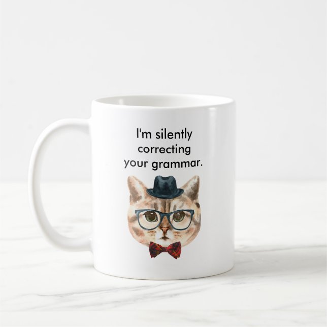 I'm Silently Correcting Your Grammar Cat Mug (Left)