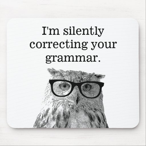 Image of I'm silently correcting your grammar owl mousepad