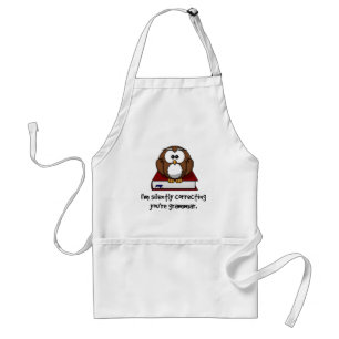 I'm Silently Correcting Your Grammar Wise Owl Standard Apron