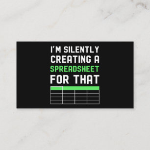 I'm Silently creating a Spreadsheet for that Business Card