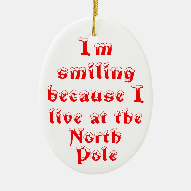 I'm smiling because-oval ornament (Front)