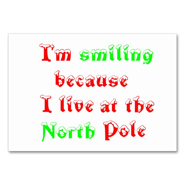 I'm smiling because-table card (Front)