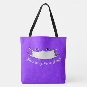 I'm smiling. Really, I am! Masked All-Over-Print  Tote Bag