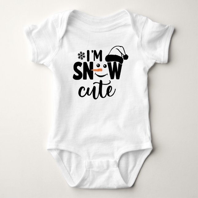 I'm Snow Cute Baby Bodysuit (Front)